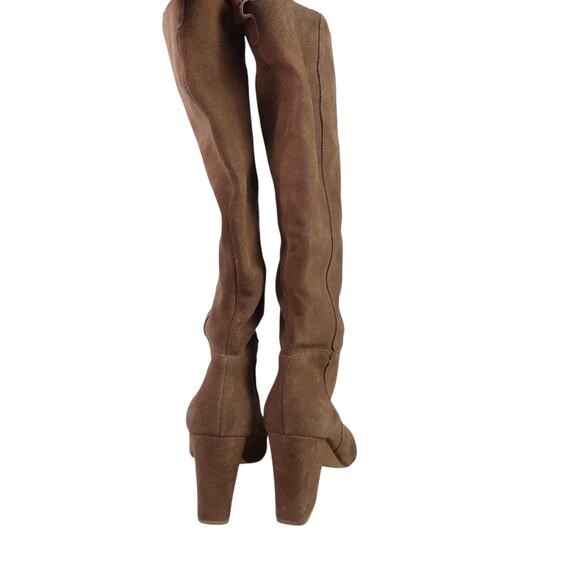 Steve Madden Raddle Taupe Tan Suede Leather Heeled Knee High Boots 10 - Picture 5 of 9
